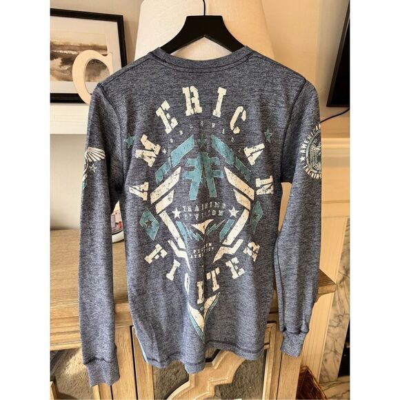 D65 The Buckle American Fighter NWT Logo Long Sleeve Thermal Top Men’s Size Smal - Picture 6 of 8
